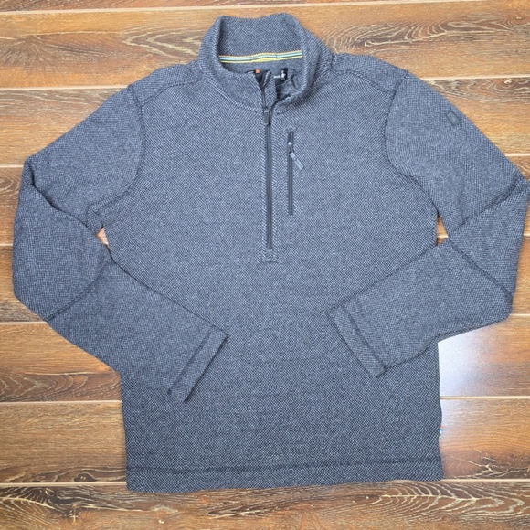 Smartwool Fleece Half Zip Sweater Jacket Grey Heritage Trail Men's M Wool Blend - Picture 3 of 11